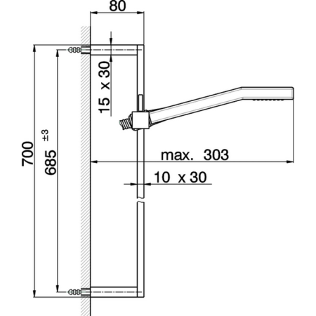 Душевой гарнитур Cisal Shower DS01004021 настенный хром