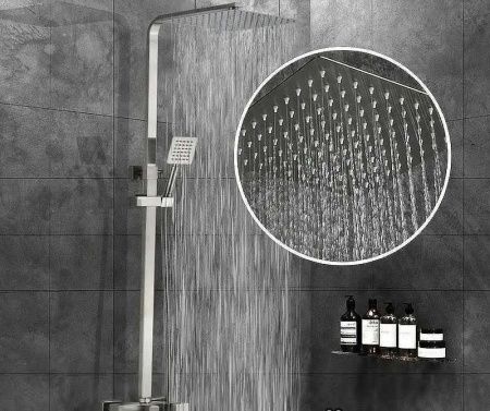 Душевая стойка ALMAes ECO GK-0328 настенная цвет хром