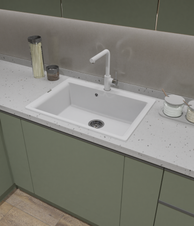 Смеситель для кухни Rivelato 9021601 brina cromo на мойку белый/хром