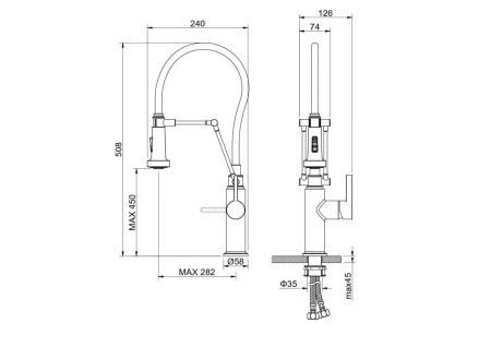 Смеситель для кухни Aquatek ЕВРОПА AQ1388CR на мойку хром