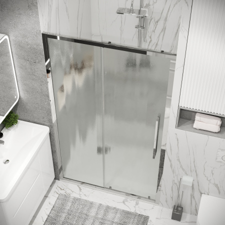 Душевая дверь Grossman Cosmo 100.K33.02.110.10.02 110х195 стекло текстурное профиль хром глянцевый