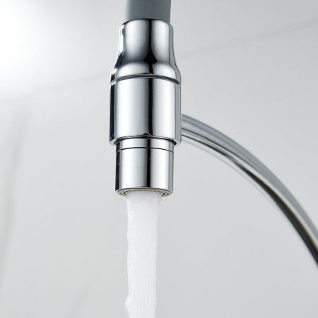 Смеситель для кухни Shevanik S743-9 на мойку хром/серый