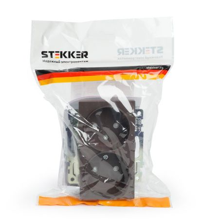Розетка 2-местная с защитной шторкой Stekker Катрин 49026