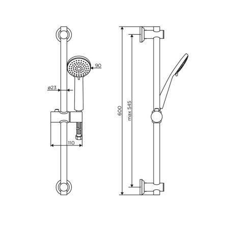 Душевой гарнитур Dorff Logic D0103000SS настенный нержавеющая сталь