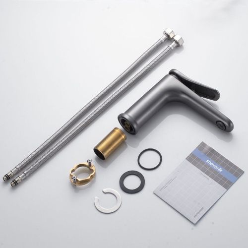 Смеситель Shevanik S4701T на раковину оружейная сталь - фото 4