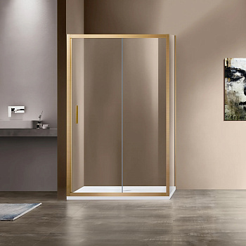 Душевой уголок Vincea Garda VSR-1G9012CLG 120х90 стекло прозрачное профиль золото брашированное без поддона