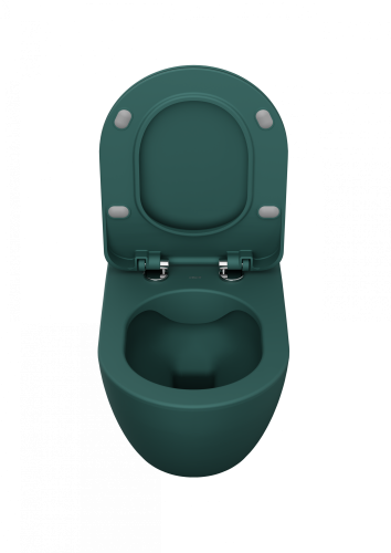 Чаша унитаза подвесная Creavit Free FE322-00NY00E-0000 цвет бирюзовый без сиденья смыв торнадо - фото 3