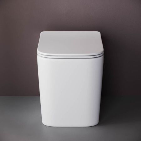 Унитаз приставной Ceramica Nova CUBIC CN1809 белый с сиденьем микролифт безободковый душевой смыв