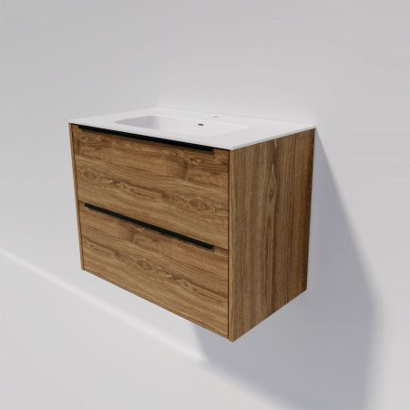 Тумба с раковиной La Fenice TESORO NFNC-01-TES-DKK-80-2-3-80 80х50 подвесная цвет коричневый