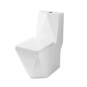 Унитаз напольный с бачком Grossman Cristal GR-4491 белый с сиденьем микролифт безободковый каскадный смыв