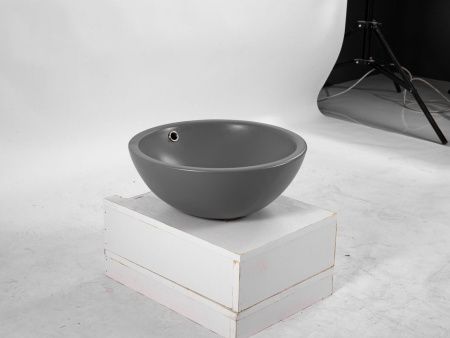 Раковина из сантехнического фарфора Aquatek AQ5354-MG 40х40 накладная цвет серый без отверстий под смеситель