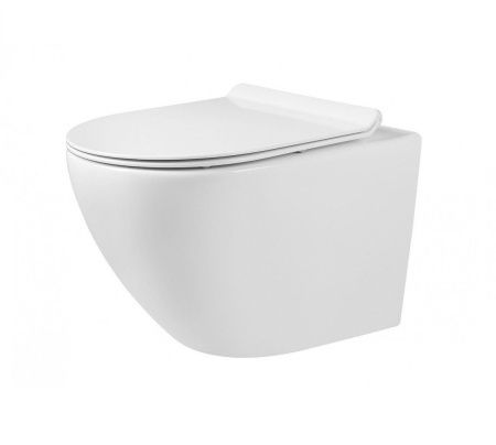 Унитаз Relisan WM 703 Гл000026451 белый с сиденьем микролифт безободковый каскадный смыв