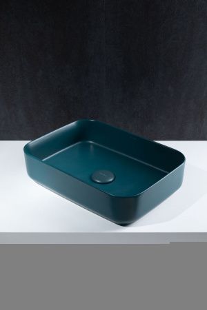 Раковина керамическая Allen Brau Fantasy 4.11021.PT 50х40 накладная цвет зеленый без отверстий под смеситель