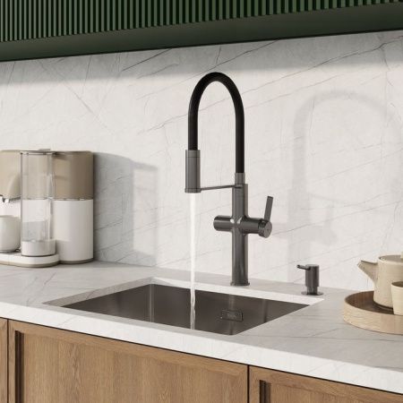 Смеситель для кухни IDDIS Ikon IKNGMFFi05 на столешницу графит