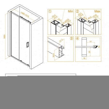 Душевая дверь RGW Classic 32091415-14 150х185 стекло прозрачное профиль черный