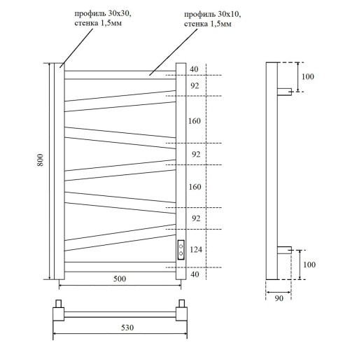 Полотенцесушитель Point Феникс PN15858W электрический белый - фото 2
