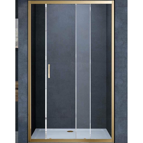 Душевая дверь Vincea Alpha VDS-3AL140CLG 140х190 стекло прозрачное профиль золото брашированное