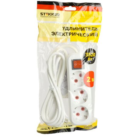 Удлинитель трехместный Stekker Home (Хоме) 49353