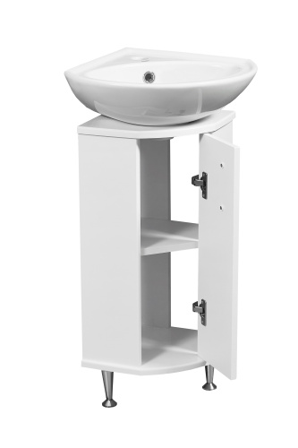 Тумба под раковину Stella Polar Концепт угловой SP-00000156 30х30х68 цвет белый - фото 4