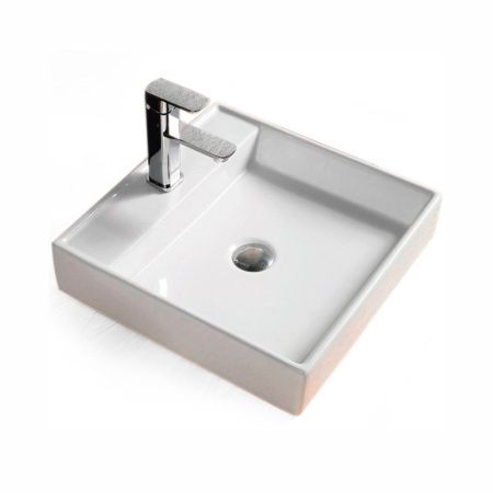 Раковина из сантехнического фарфора Melana 7657-805 40х50 накладная цвет белый 1 отверстие под смеситель