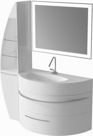 Тумба с раковиной De Aqua Эскалада 00186739 100х50 подвесная цвет белый