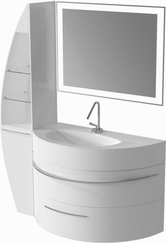 Тумба с раковиной De Aqua Эскалада 00186739 100х52х64 подвесная цвет белый - фото 2