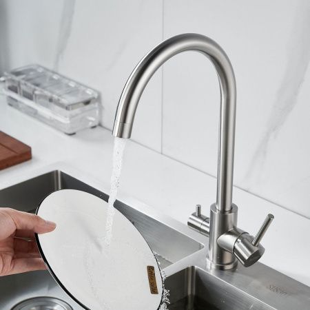 Смеситель для кухни Raffine F108L на мойку сатин