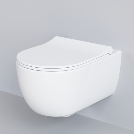 Чаша унитаза подвесная Ambassador Abner 103T20001R цвет белый глянцевый без сиденья каскадный смыв