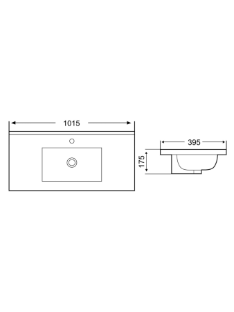 Раковина из сантехнического фаянса WeltWasser WW SK 10000005575 40 см встраиваемая цвет черный 1 отверстие под смеситель
