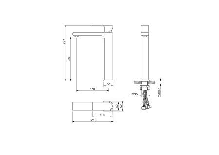 Смеситель Aquatek ЛИРА AQ1404CR на раковину хром без термостата