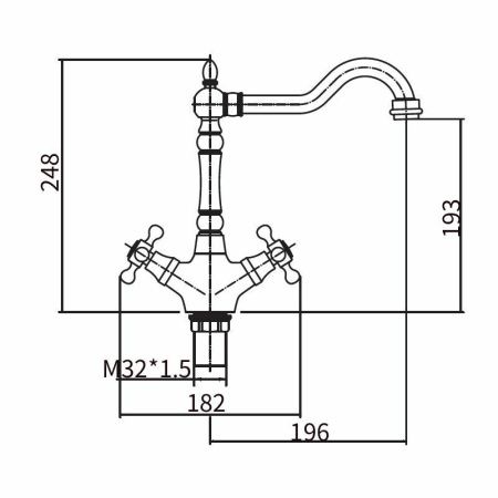 Смеситель для кухни Fashun A4019-4 на мойку бронза