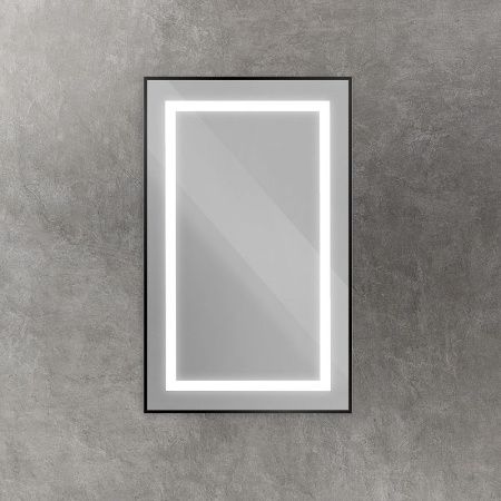 Зеркало с подсветкой BelBagno Kraft SPC-KRAFT-500-800-SENS-NERO 50х80 подвесное