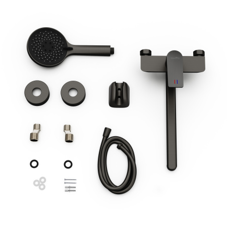 Смеситель для ванны Tokito MITSUISHI TOK-MIT-1015GM настенный вороненая сталь