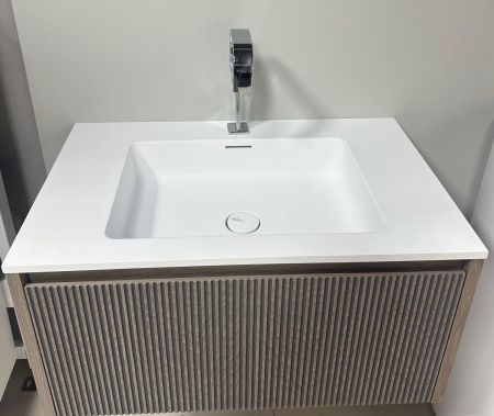 Раковина из искусственного камня S-Stone Salini Onda Plus 1402203MN 200х60 подвесная цвет белый без отверстий под смеситель