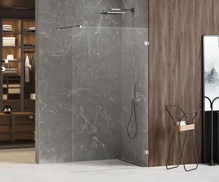 Душевая перегородка New Trendy AVEXA Chrome EXK-1803 120х200 стекло прозрачное профиль хром