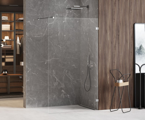 Душевая перегородка New Trendy AVEXA Chrome EXK-1938 130х200 стекло прозрачное профиль хром глянцевый - фото 2