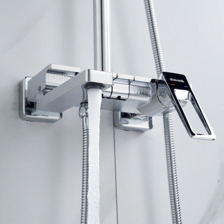 Душевая стойка Shevanik S6826 настенная цвет хром