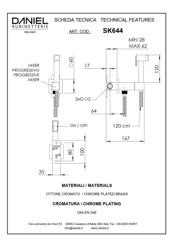 Гигиенический душ Daniel Skyline SK644-15 черный матовый - фото 2