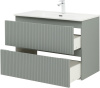 Тумба под раковину Aquanet Джейн (Flat) 00335435 90х46х64 подвесная цвет зеленый/серый