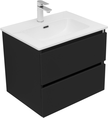 Тумба под раковину Aquanet Вега 2.0 00337953 58х47х50 подвесная цвет черный