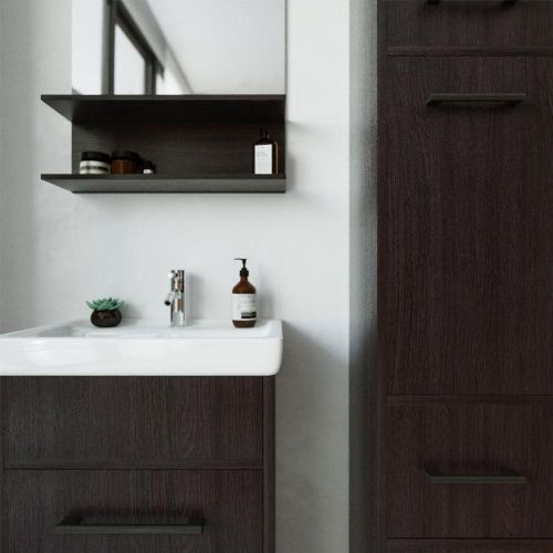 Зеркало с подсветкой Бриклаер 4627125415043 55х90 цвет венге - фото 4