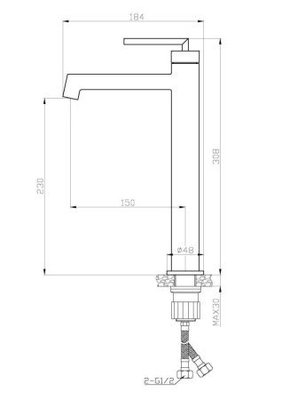 Смеситель для раковины BelBagno ACQUA ACQUA-LMC-CRM на столешницу хром