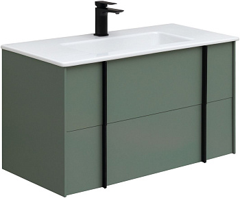 Тумба под раковину Allen Brau Reality 1.32006.CGM 90х46х50 подвесная цвет зеленый/серый
