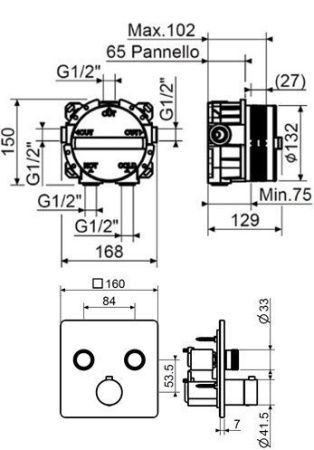 Смеситель для душа Plumberia Selection Psbox KITPSB2902CR встраиваемый в стену хром