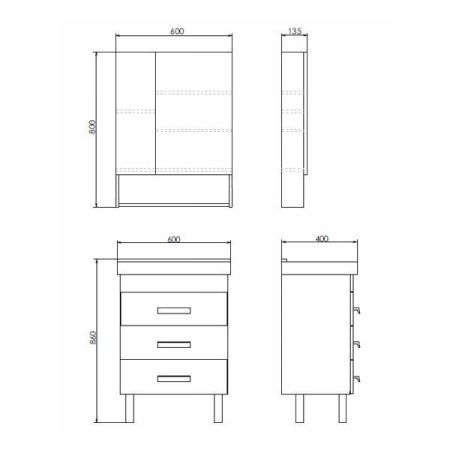Тумба с раковиной Comforty Никосия 00-00011160CF 60х40 напольная цвет белый