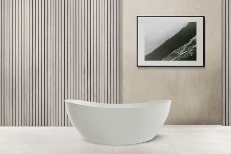 Ванна из искусственного камня Abber Stein AS9615-1.8 180х85 отдельностоящая овальная с ножками