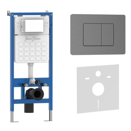 Комплект сантехническая инсталляция с клавишей смыва Iberica Blanca INOX-C IB001.118 - фото 2