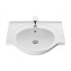Раковина из сантехнического фарфора Santeri Сатурн 131211S0011B0 60х50 накладная цвет белый 1 отверстие под смеситель
