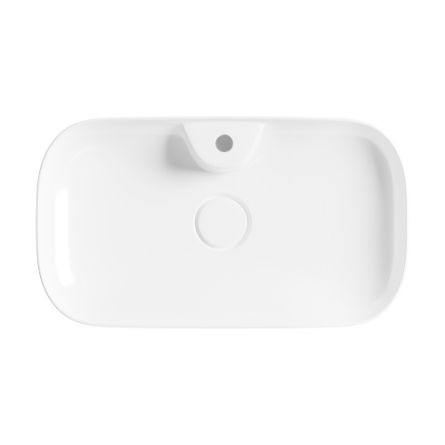 Раковина из сантехнического фарфора Wellsee Croquis 2.0 150402000 70х40 накладная цвет белый глянцевый 1 отверстие под смеситель - фото 3