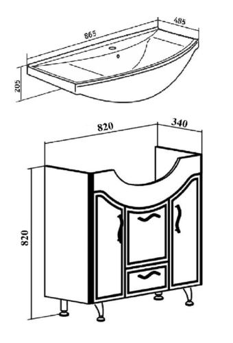 Тумба под раковину Runo Севилья 00000000597 80х30 напольная цвет белый - фото 4